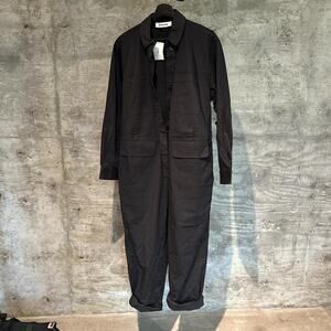 Thankoon Size L Black Boilersuit Utility Jumpsuit Womens Large Black